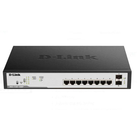 Switch Dlink 8 Port Gigabit Poe Managed, Dgs-F1100-10Ps-E