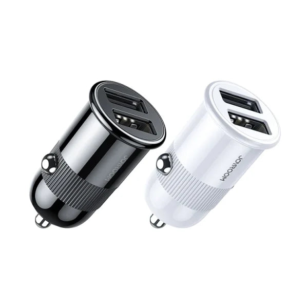 Joyroom 3.1A dual USB Car Charger with Cable - White