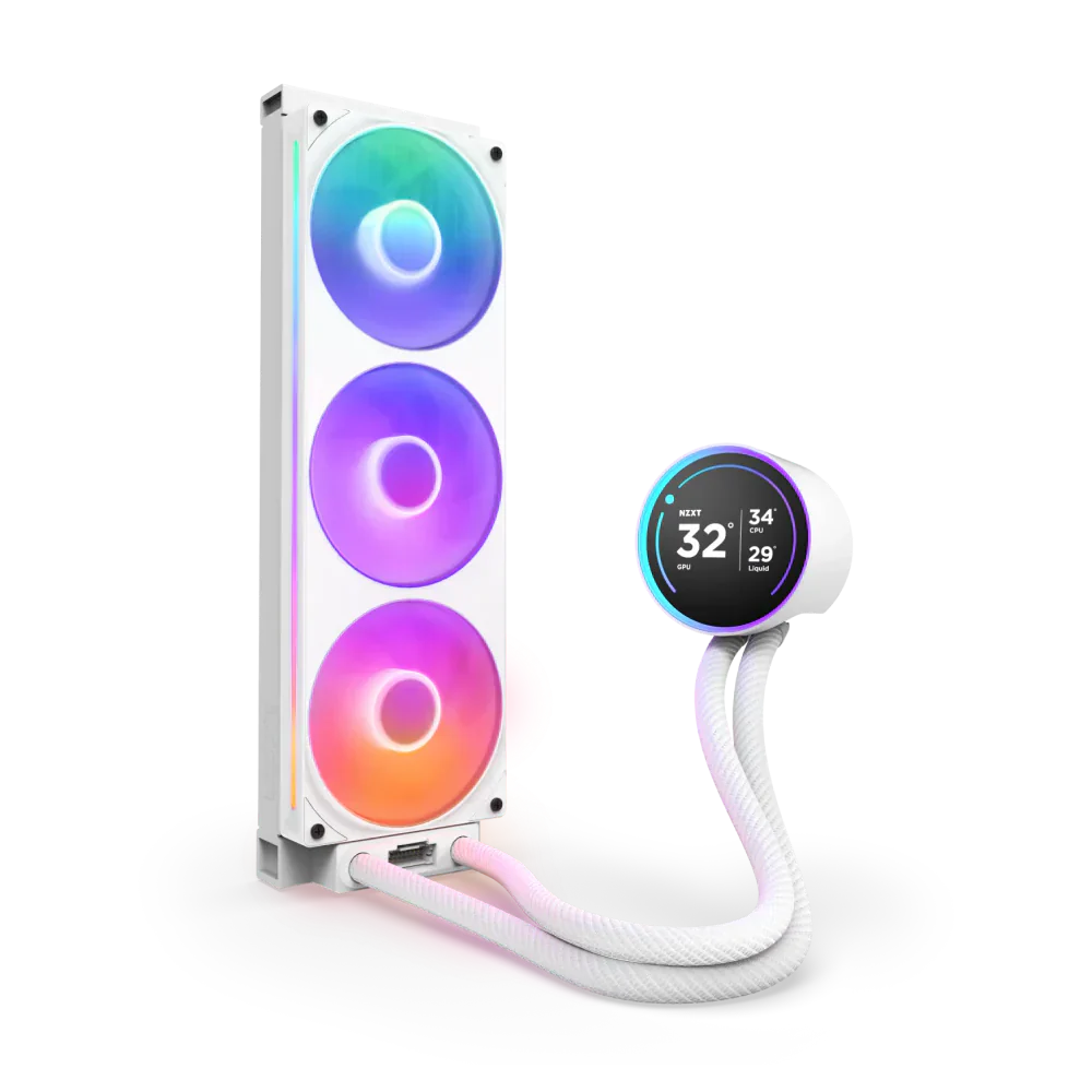 Nzxt Kraken Elite 360 Rgb V2 360Mm Aio With 2.72 Ips Lcd Liquid Cooler White