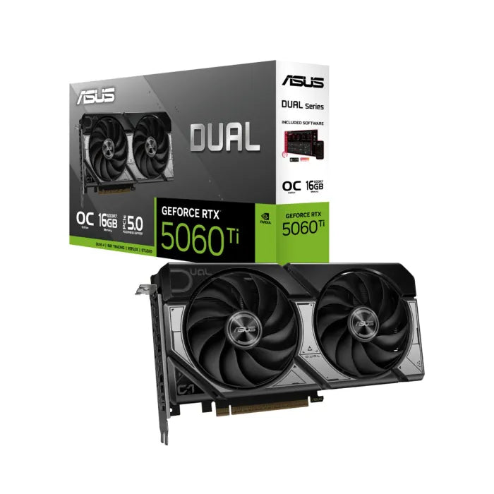 ASUS Dual Nvidia GeForce RTX 5060 Ti 16GB OC Graphics Card - Black