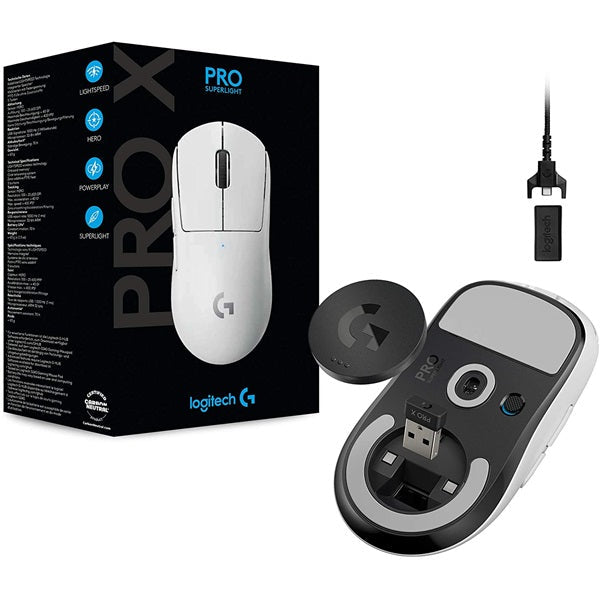 Logitech G Pro X Super Light 25,400 DPI Wireless Gaming Mouse - White