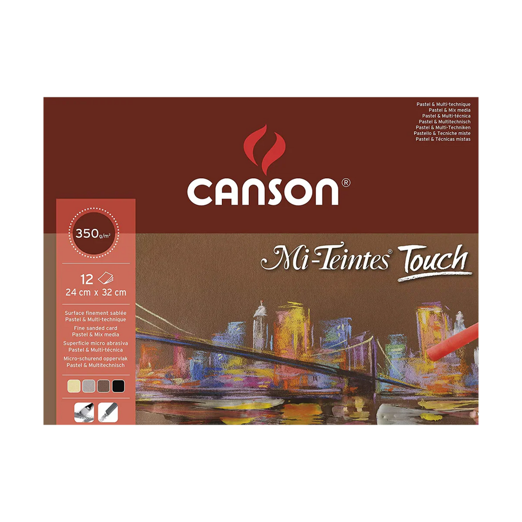 Canson Mi-Teintes Touch Assorted Pastel Paper Pads (29.7X42Cm) 12 Sheet