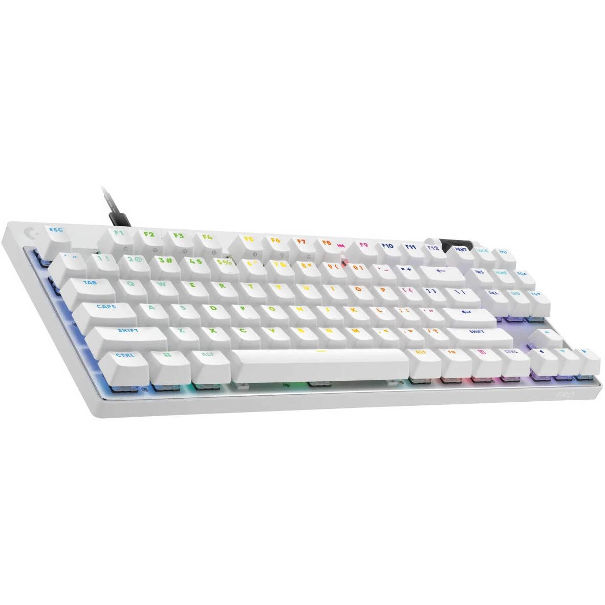 Logitech Pro X Tkl Rapid Wired Gaming Keyboard - White - Linear