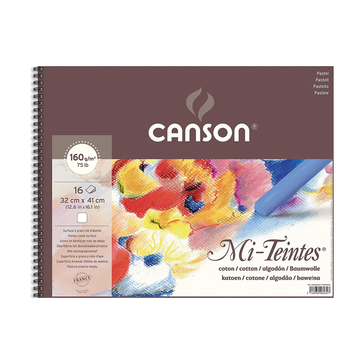 Canson Mi-Teintes Spiral Pastel Paper Pad (32 X 41Cm) 16 Sheets