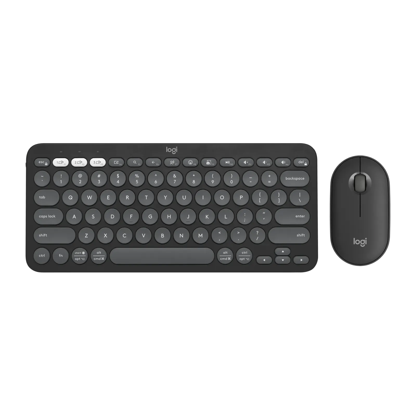 Logitech Pebble 2 Keyboard Mouse Combo - Tonal Graphite (Eng/Arb)