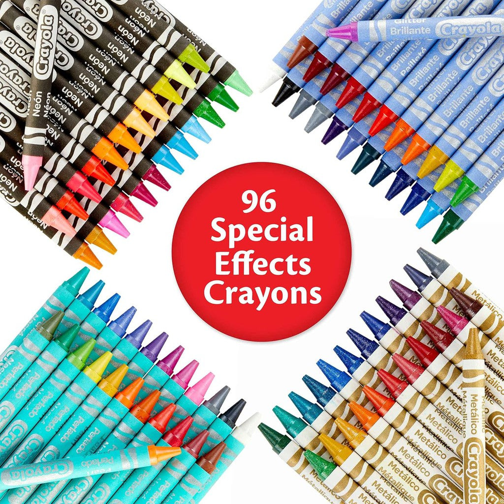 Crayola 96 ct. Special Effects Crayons Neon, Metallic, Pearlescent & Glitter Crayons,