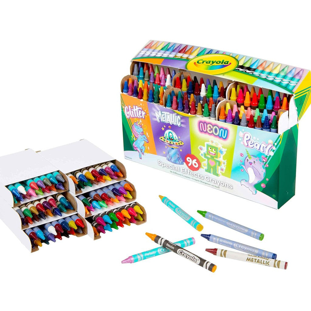 Crayola 96 ct. Special Effects Crayons Neon, Metallic, Pearlescent & Glitter Crayons,