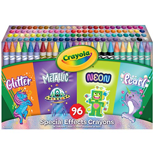 Crayola 96 ct. Special Effects Crayons Neon, Metallic, Pearlescent & Glitter Crayons,