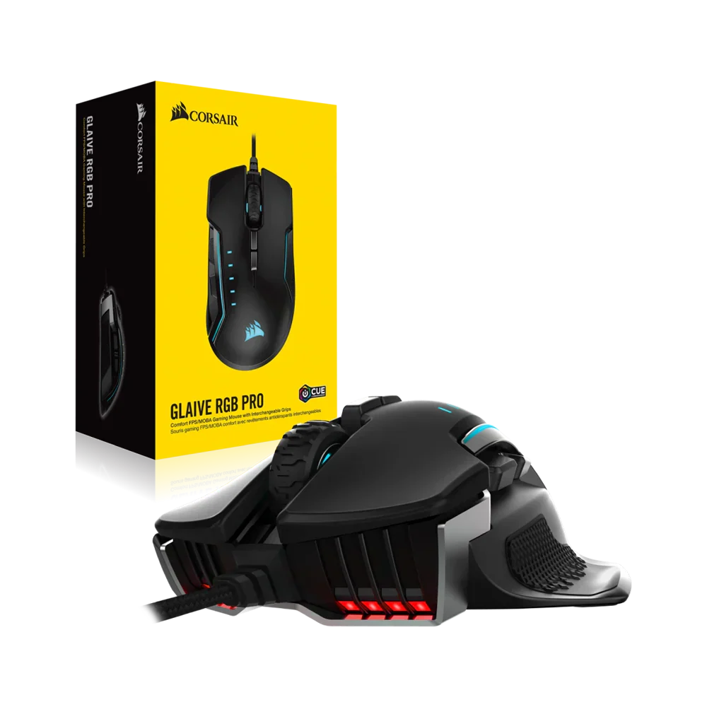 Corsair Glaive Pro Rgb Wired Gaming Mouse Aluminum Black