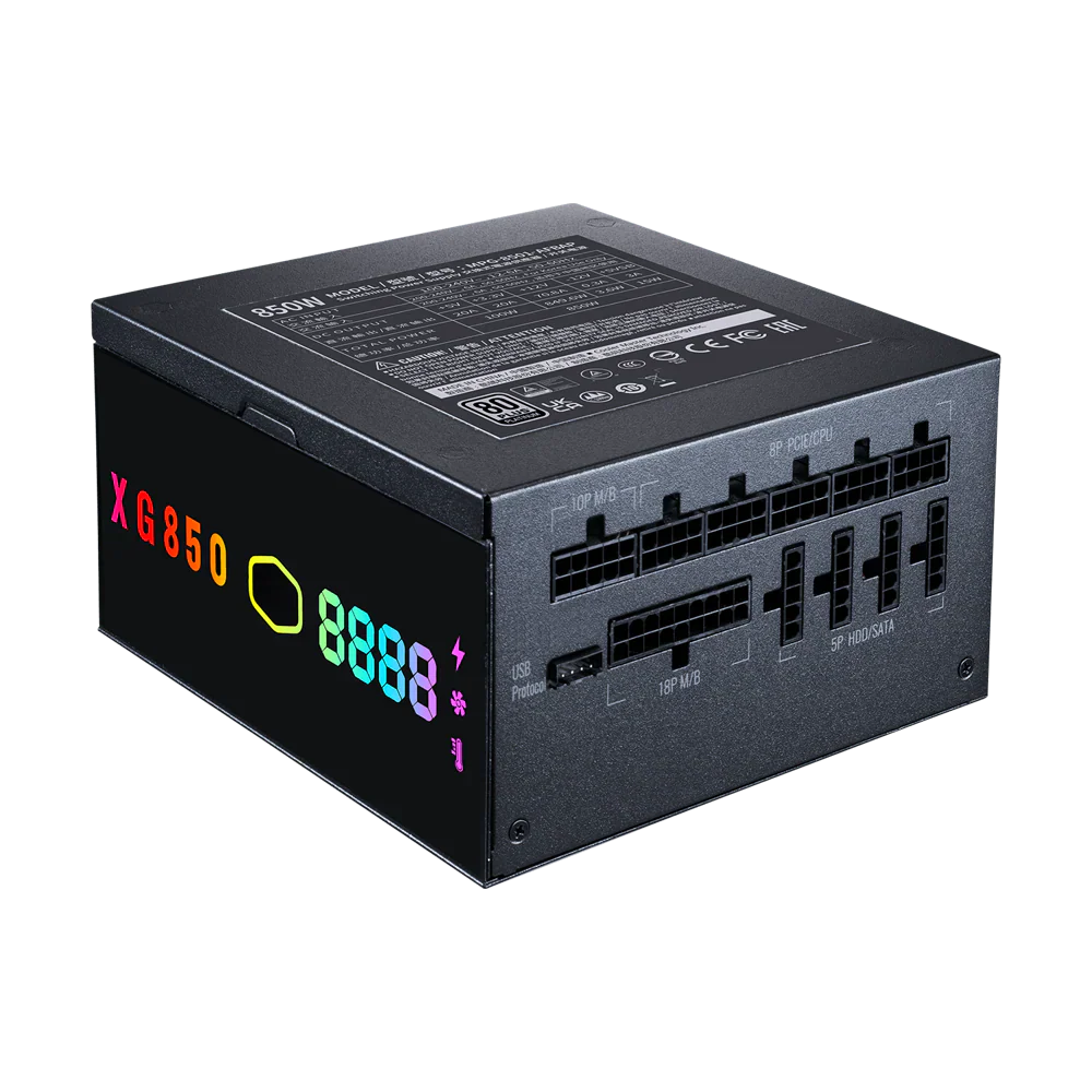 Cooler Master Xg850 Argb 850W 80 Plus Platinum Fully Modular Power Supply - Black