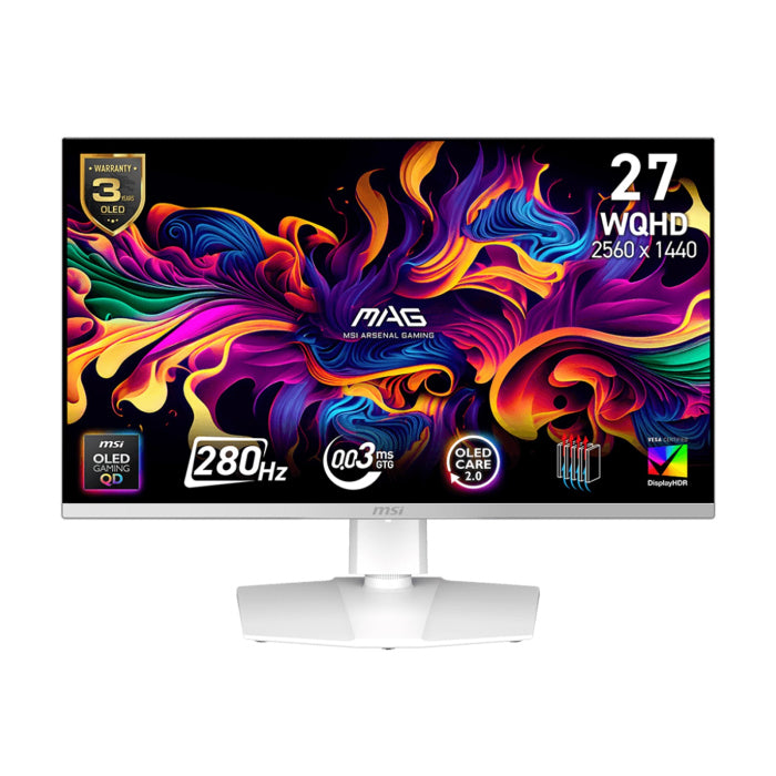 Msi Mag 272Qpw X28 27 Inch 280Hz Wqhd Hdmi 2.1 0.03Ms Qd-Oled Gaming Monitor White