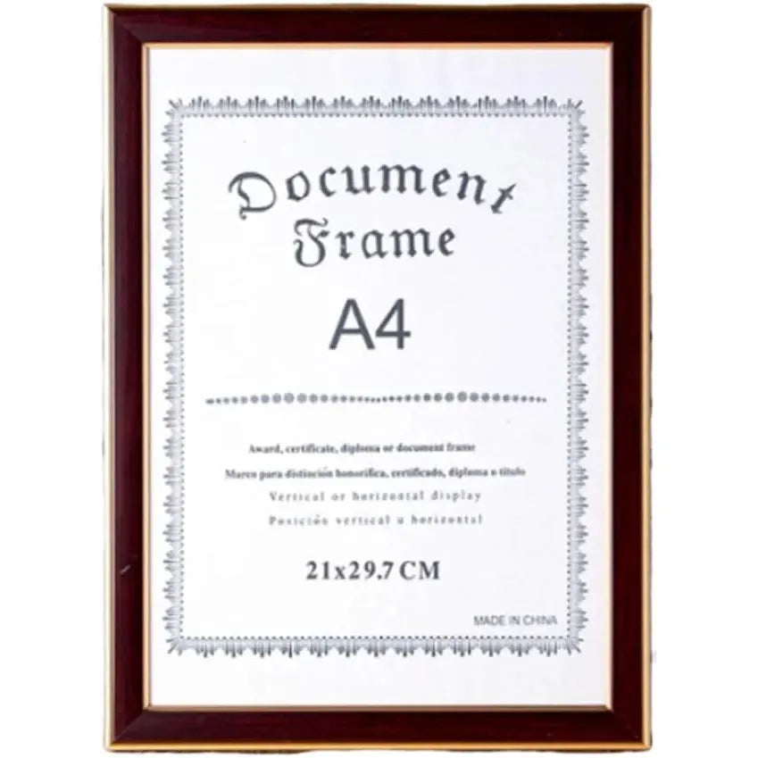 A4 Brown Document Frames Holder Wall Display
