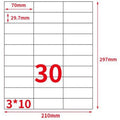 A4 Self- Adhesive Printing Labels For Laser/Inkjet Printer 70 Mm X 29.7 Mm