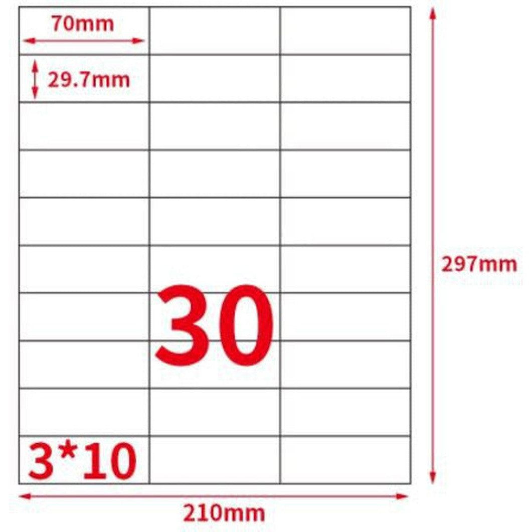 A4 Self- Adhesive Printing Labels For Laser/Inkjet Printer 70 Mm X 29.7 Mm