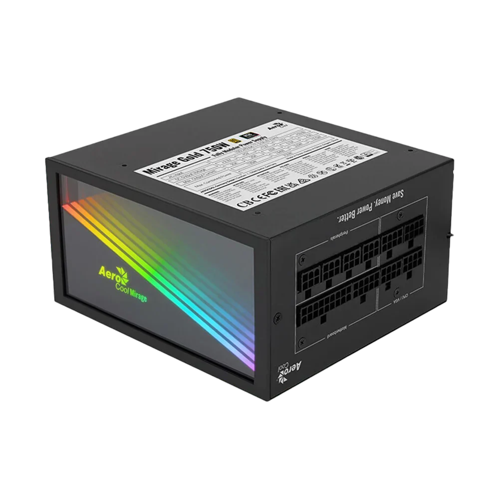 AEROCOOL MIRAGE 750W Gold Fully Modular Power Supply - Black