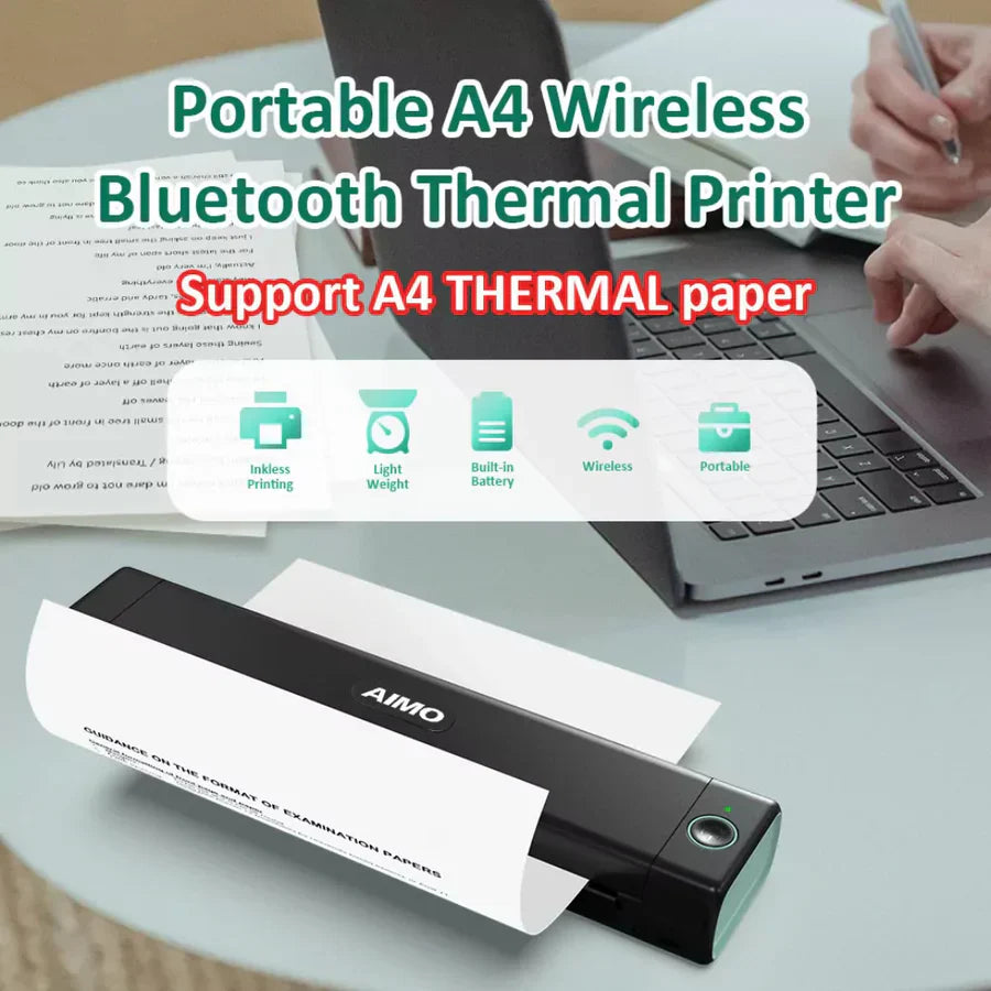 AIMO A4 Mobile Printer – Wireless Portable Thermal Printer M08F