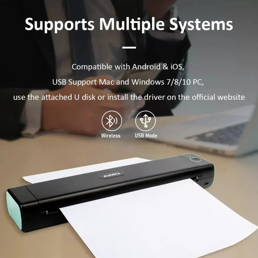 AIMO A4 Mobile Printer – Wireless Portable Thermal Printer M08F