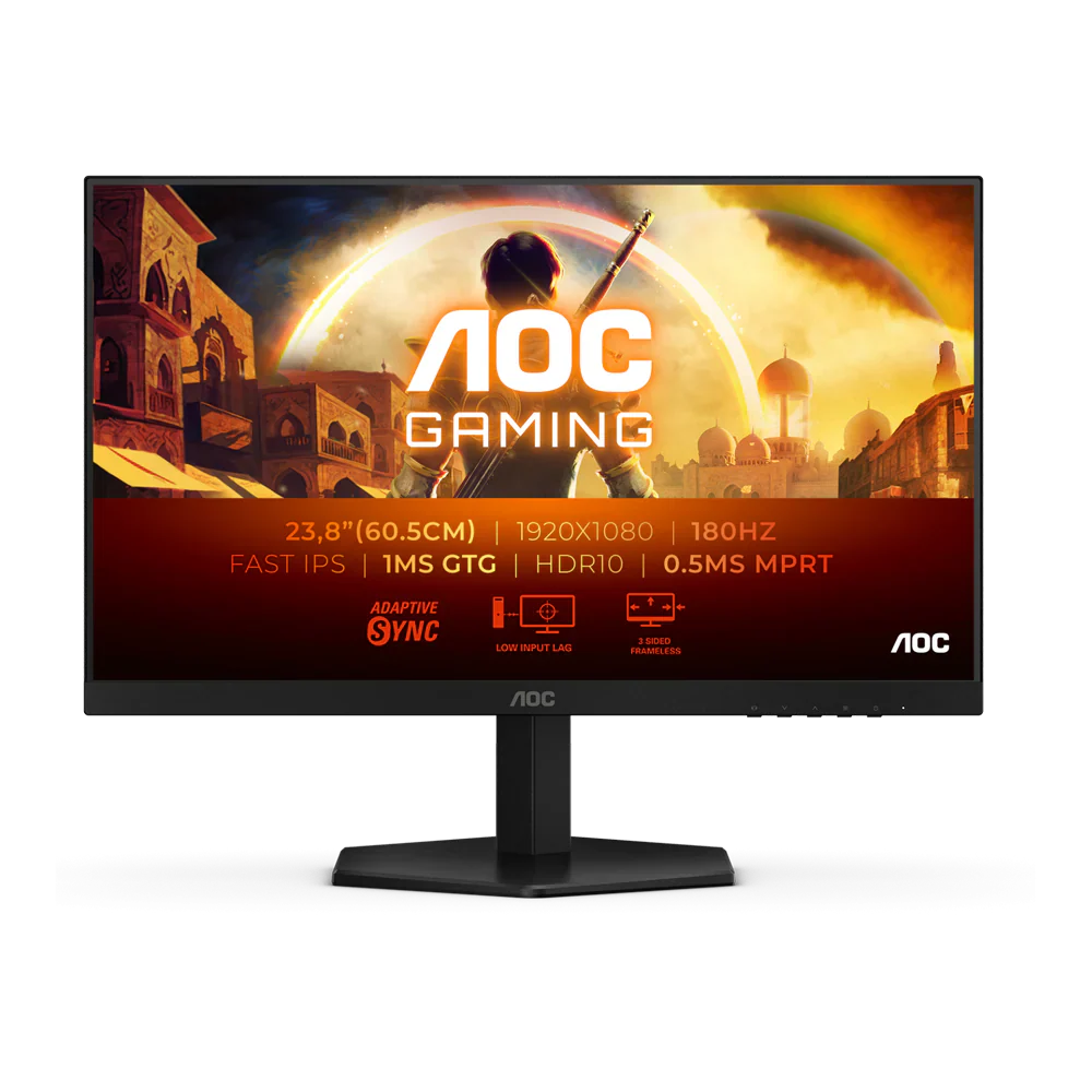 AOC 24G42E - 24 Inch FHD 180Hz 0.5ms HDMI 2.0 IPS Gaming Monitor - Black