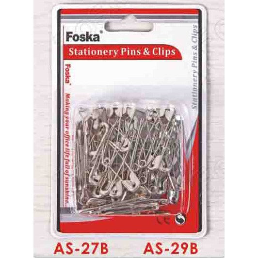 Safety Pins 27Mm Blister Foska - As-29B 100pcs/Box