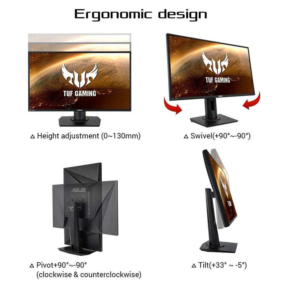 ASUS 27″ TUF Gaming VG279QM 280Hz 1ms Fast IPS FHD HDR400 Speaker Rotatable Adjustable Gaming Monitor