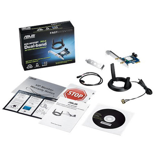 ASUS AC55BT AC1200 WiFi Bluetooth PCIe Wireless Adapter Card