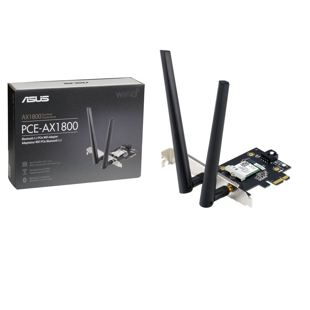 ASUS PCE-AX1800 AX1800 Dual Band PCI-E WiFi 6 Bluetooth 5.2 Adapter