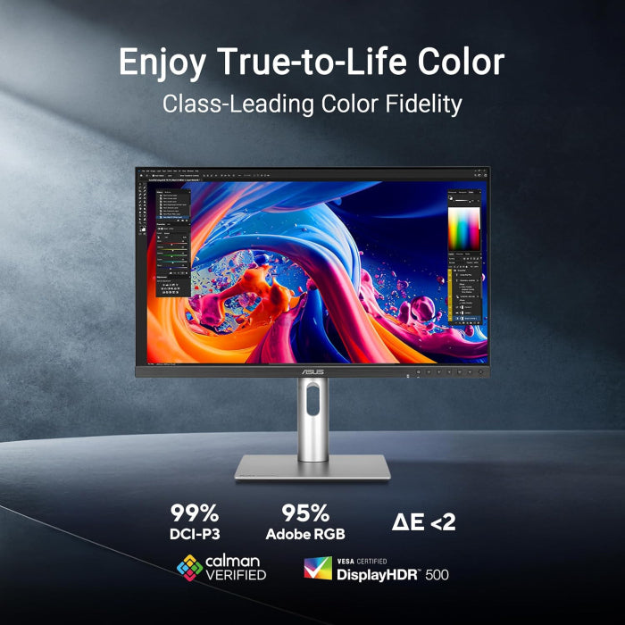 ASUS ProArt Display 5K PA27JCV Professional Monitor 27-inch, IPS, 5K (5120 x 2880), USB-C PD 96W, HDMI 2.1, VESA DisplayHDR 500 - Black
