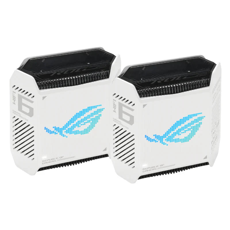 ASUS ROG Rapture (GT6 AX10000) Tri-Band WiFi 6 Gaming Mesh Router - 5GHz (4804Mbps) / USB 3.2 Gen 1 / Gigabit WAN / Gigabit LAN (2-Pack)