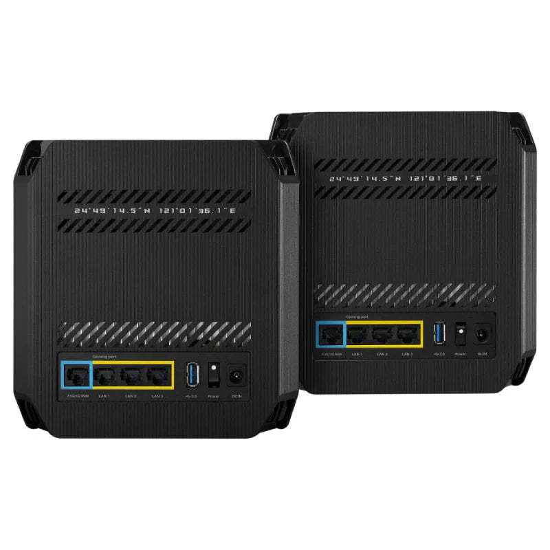 ASUS ROG Rapture (GT6 AX10000) Tri-Band WiFi 6 Gaming Mesh Router - 5GHz (4804Mbps) / USB 3.2 Gen 1 / Gigabit WAN / Gigabit LAN (2-Pack)