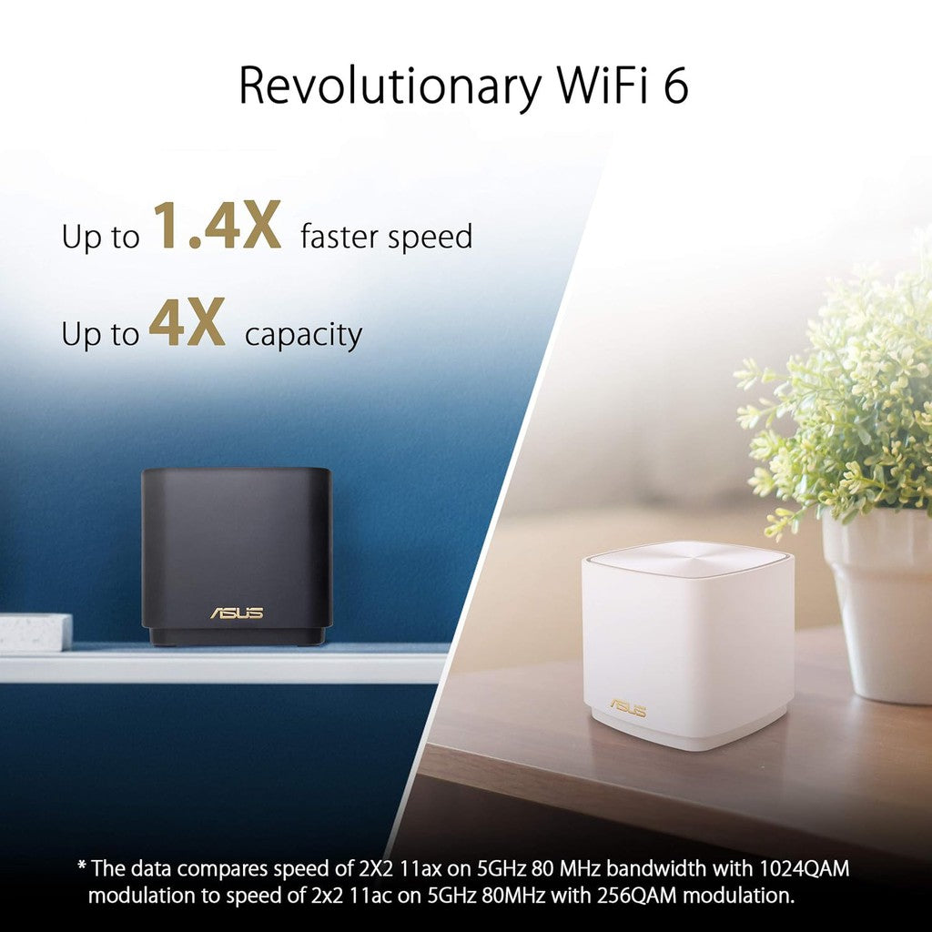 ASUS ZENWIFI XD4 PLUS - AX1800 Whole-Home Mesh WiFi 6 System 3 Pack - Black