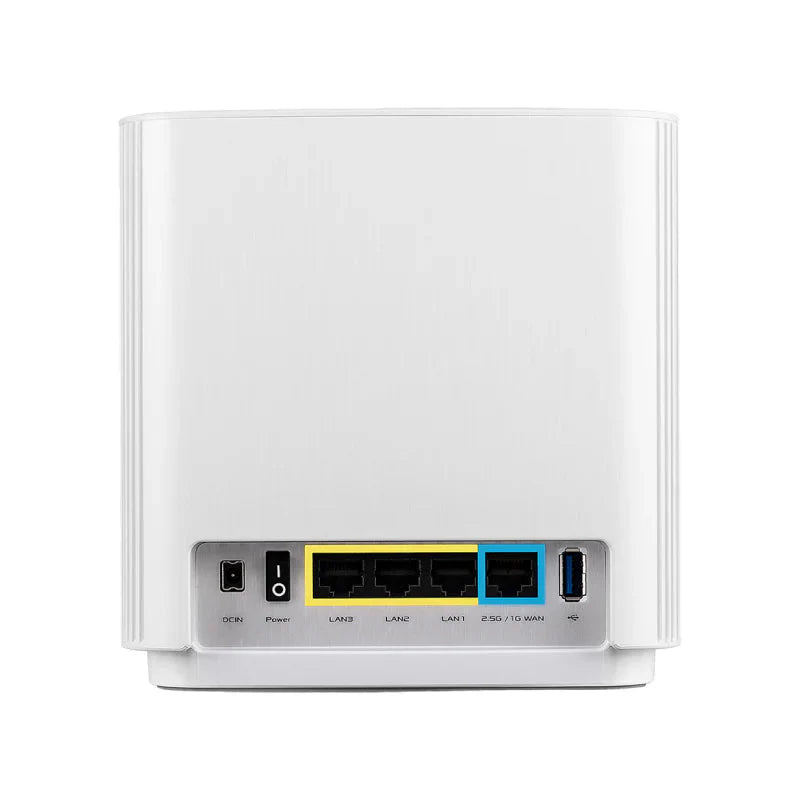ASUS (XT8) ZenWi-Fi AX6600 Whole Home Tri-Band Mesh WiFi 6 - 5GHz (1201 Mbps) / USB 3.1 Gen 1 / Gigabit WAN / Gigabit LAN