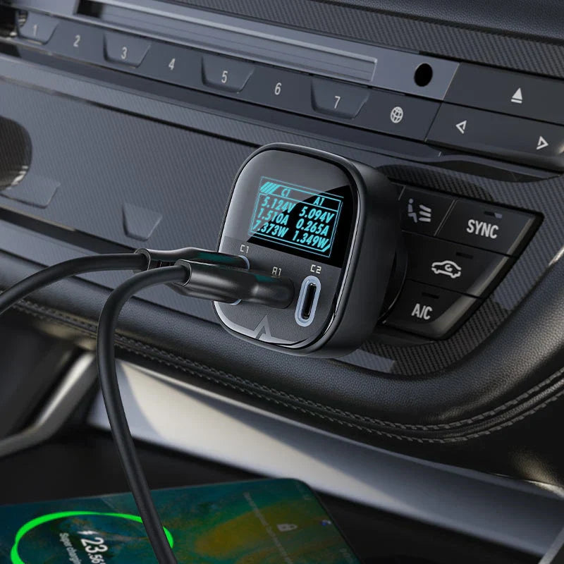 Acefast B5 101W Car Charger – Triple Port Fast Charging Adapter