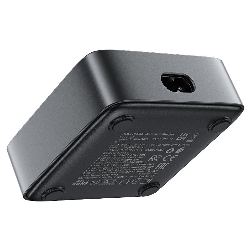 Acefast Z6 65W GaN Power Station – 4-Port Desktop Charger (UK Plug)