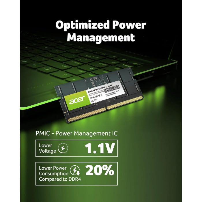 Acer 32GB DDR5 5600MHz CL46 Laptop Memory