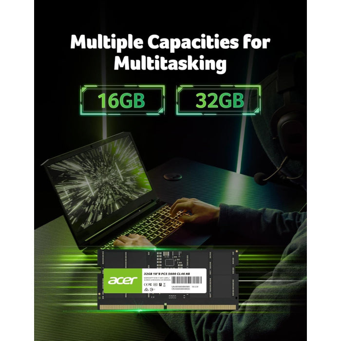 Acer 32GB DDR5 5600MHz CL46 Laptop Memory