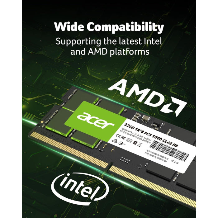 Acer 32GB DDR5 5600MHz CL46 Laptop Memory