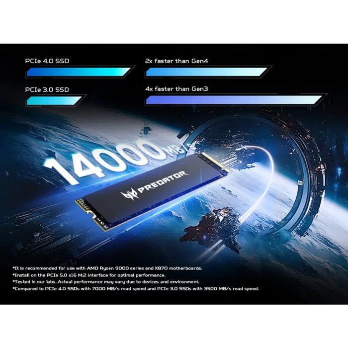 Acer Predator GM9000 4TB NVMe Gen 5x4 M.2 SSD Read Speed Upto 14000, Write Upto 13000