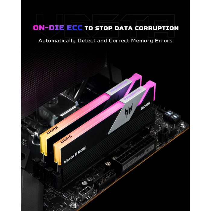 Acer Predator Vesta II RGB 32GB (2x16GB) DDR5 6000MHz CL34 Desktop Memory Kit - Black