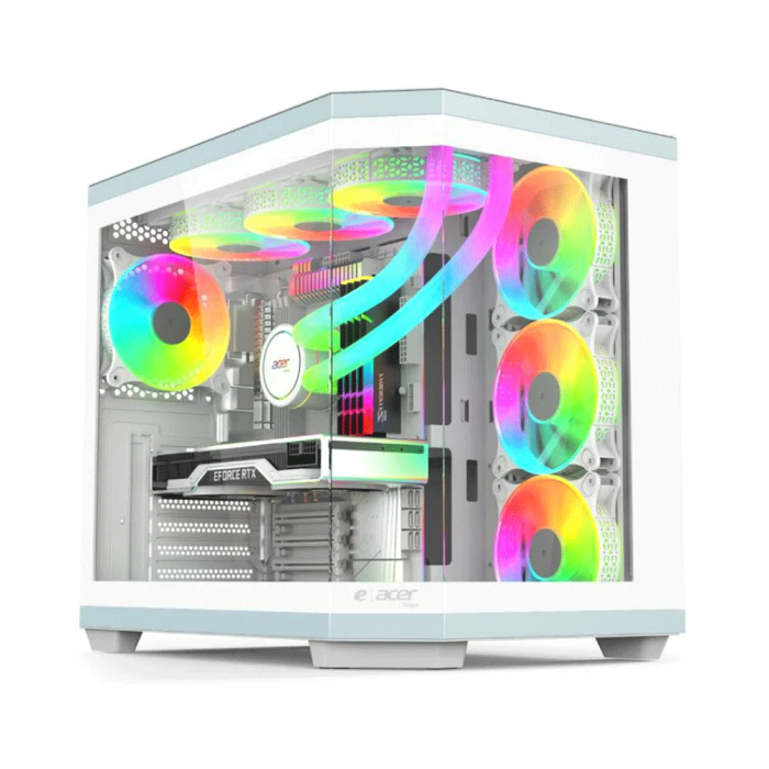 Acer V950W Mid Tower Gaming PC Case – White (7-Fans)