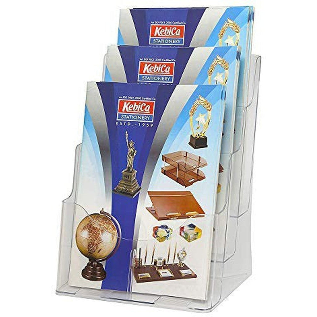 Acrylic 3 Compartments Stand A4 Size K-158