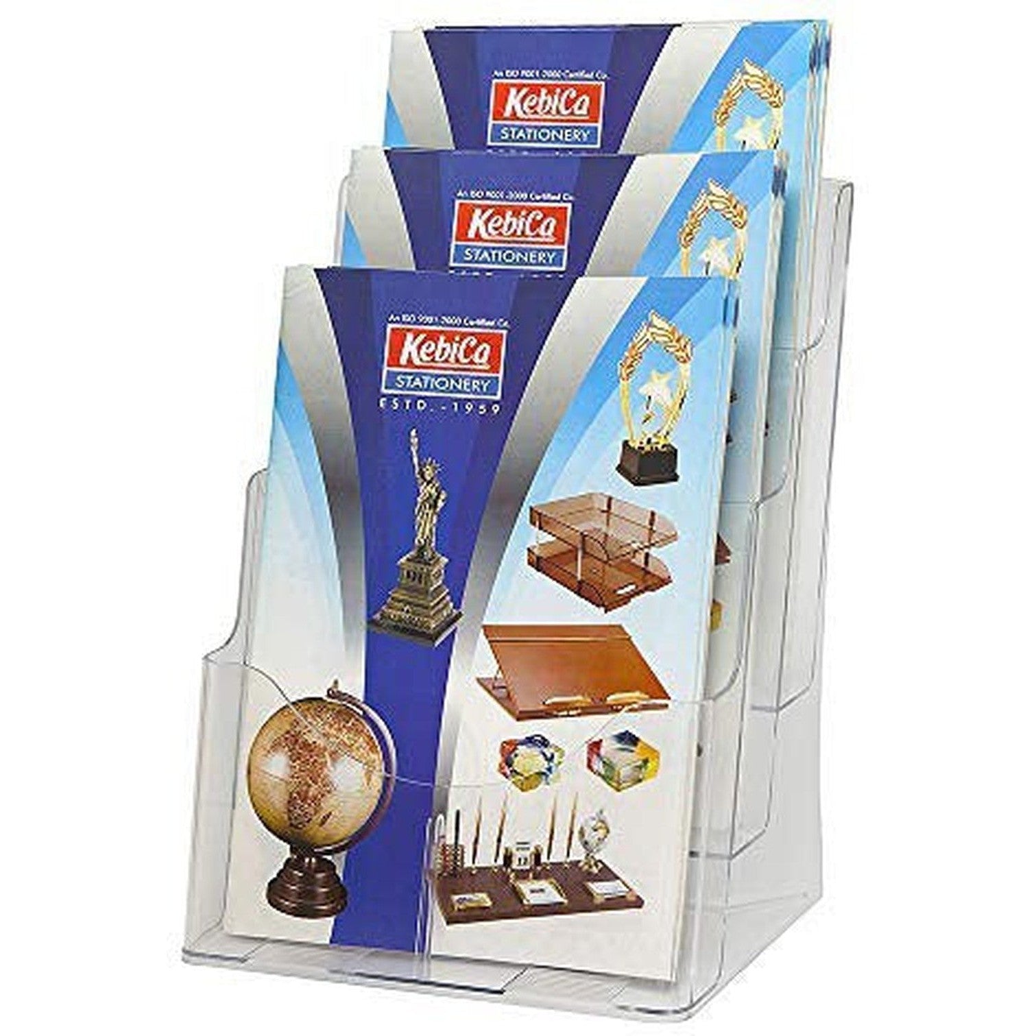 Acrylic 3 Compartments Stand A4 Size K-158