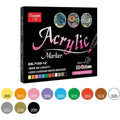Acrylic Marker Pens Set Brush Tips Set Of 12