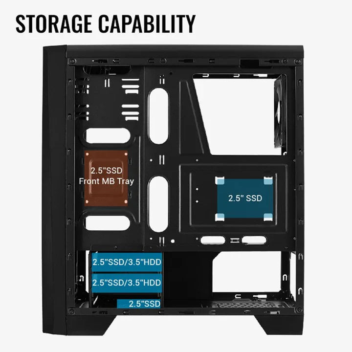 Aerocool Cylon RGB ATX Mid Tower Case - Black