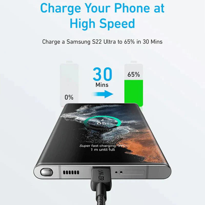 Anker 322 USB-C to USB-C Cable - 60W / 0.9 Meter / Black