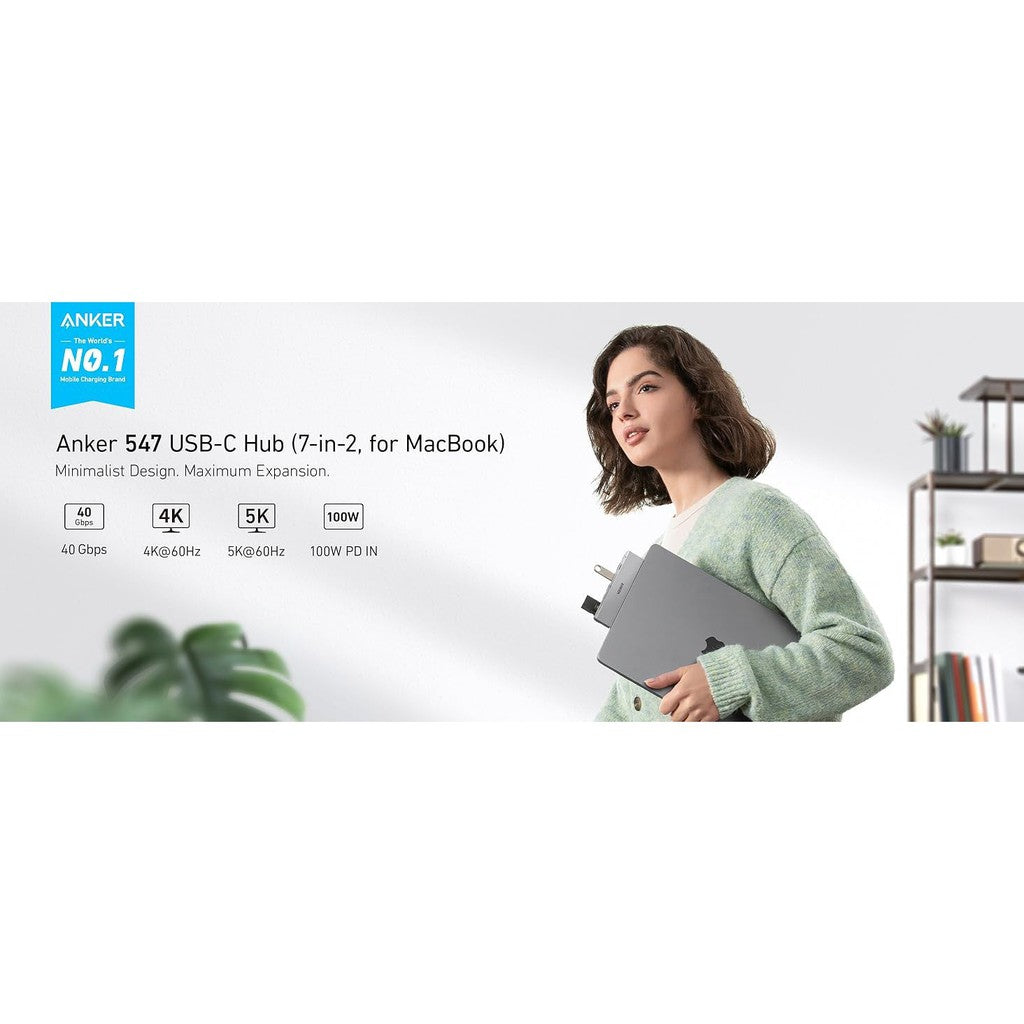 Anker 547 USB-C Hub 7-in-2, for MacBook Silver