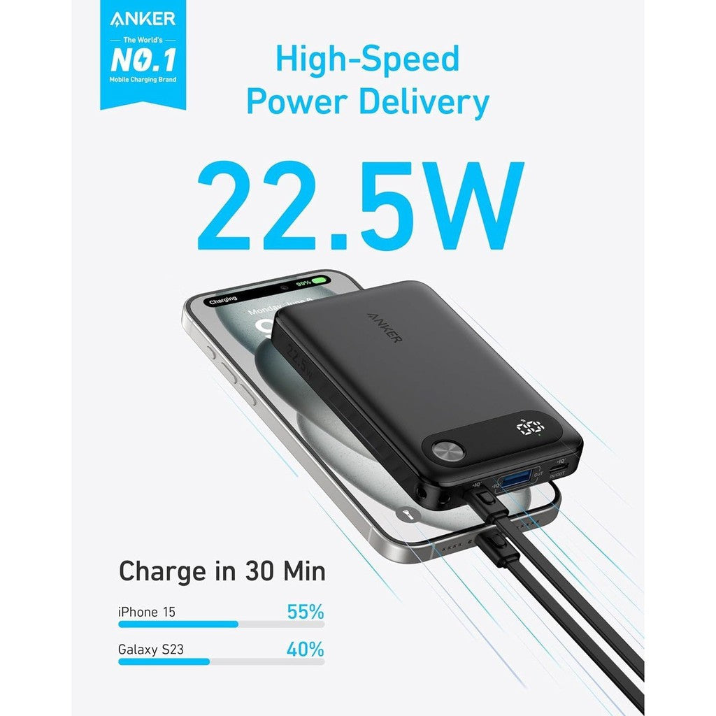 Anker Power Bank - 22.5W / USB-C / 10000mAh / Black