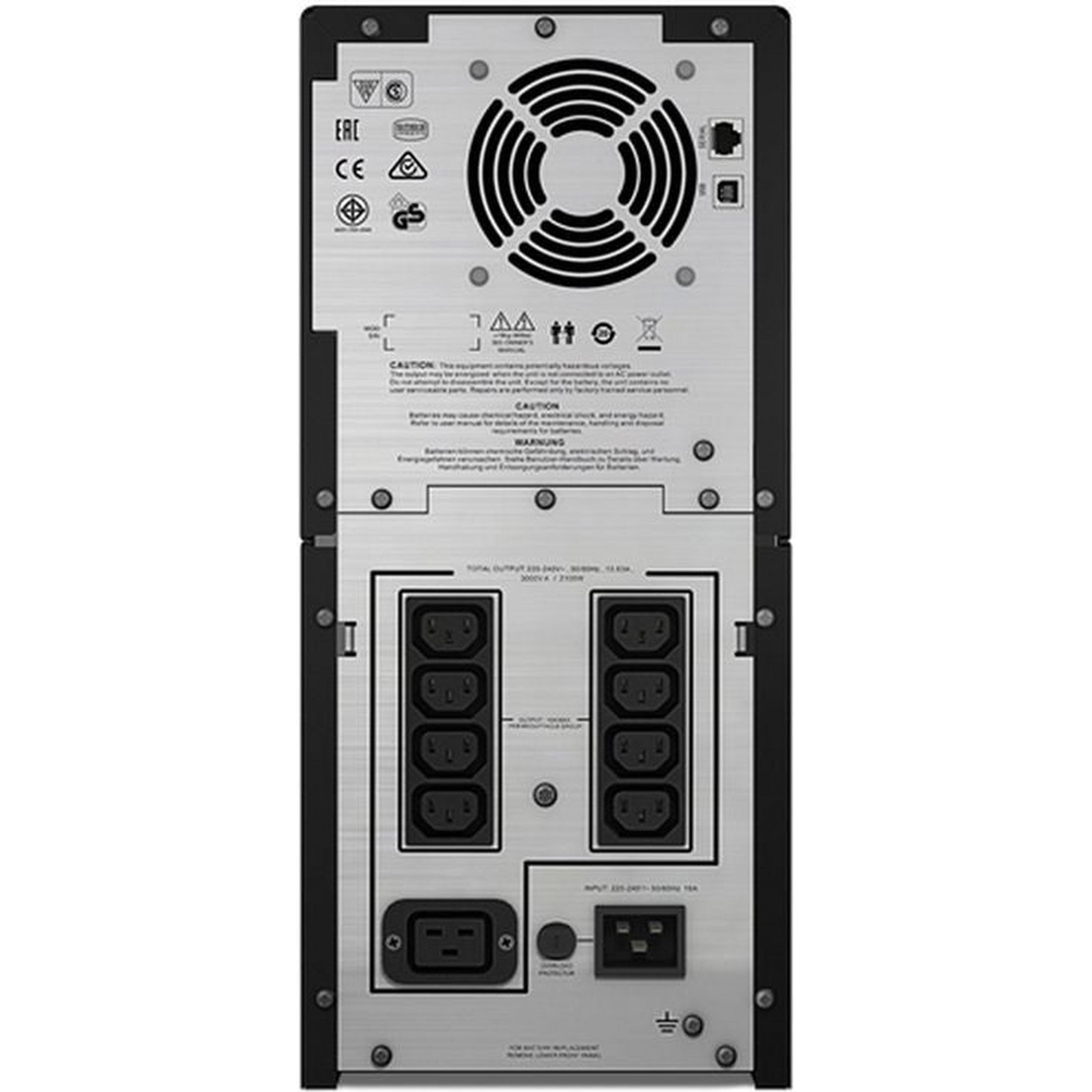 APC Smart-UPS C,Line Interactive,3KVA,Tower,230V, 8x outlets, USB and Serial, (SMC3000I)