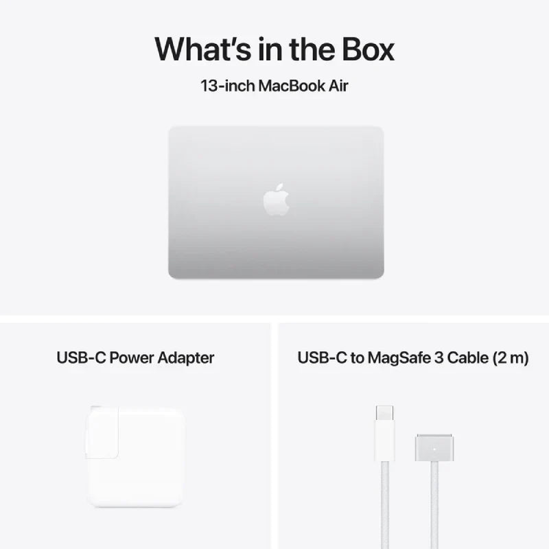 Apple MacBook Air - 13.6" / M4 / 10-Core CPU / 8-Core GPU / 16-Core Neural Engine / 16GB RAM / 256GB SSD / Silver / 1YW