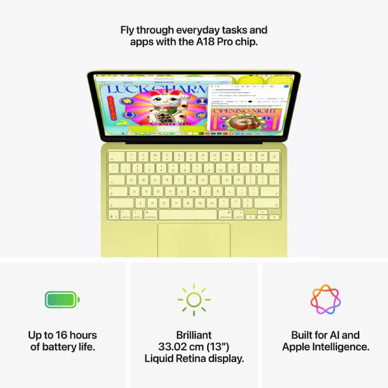 Apple MacBook Neo - 13.0" / A18 Pro / 6-Core CPU / 5-Core GPU / 16-Core Neural Engine / 8GB RAM / 512GB SSD / Arabic Keyboard Without Touch ID / Indigo / 1YW