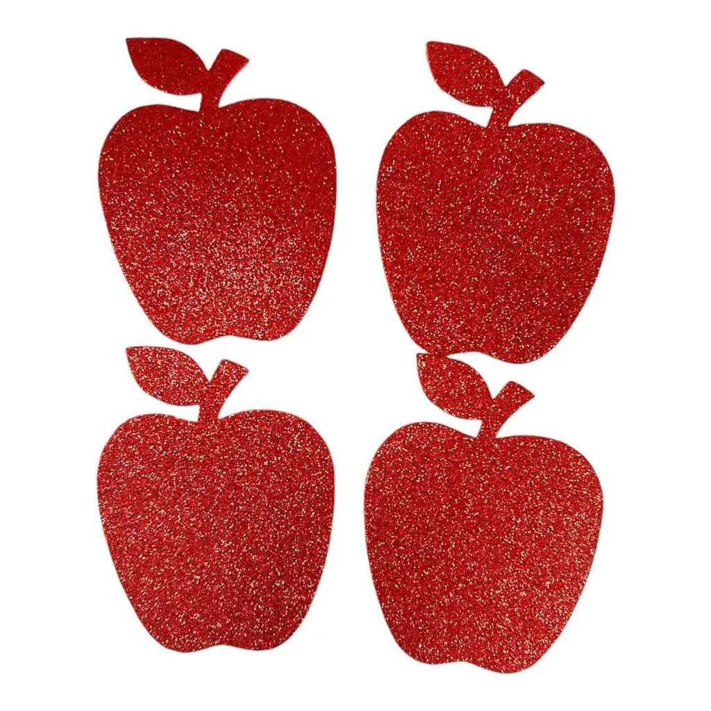 Apple Sticky Glitter Foam 4 Pack Red Color